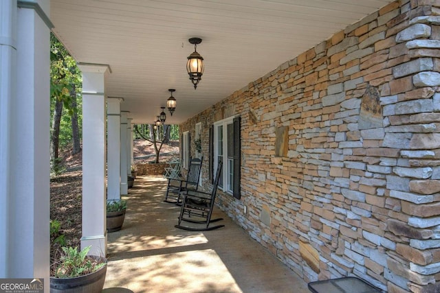 view of patio / terrace with a porch