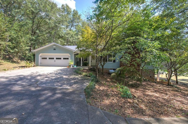 view of front facade featuring a garage and driveway