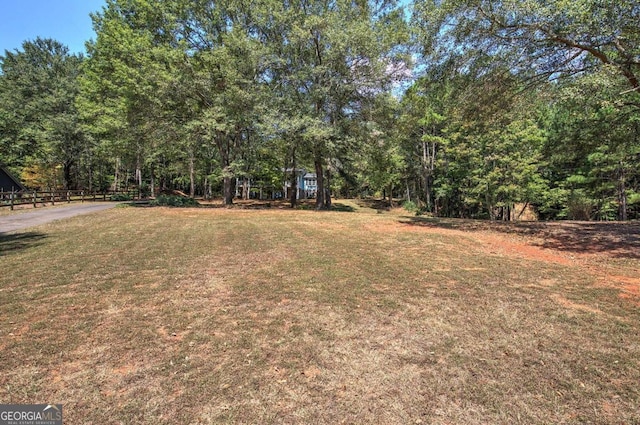 view of yard with fence