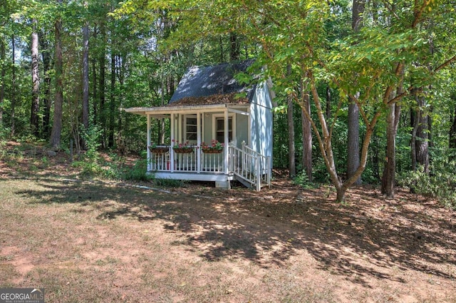 exterior space with covered porch