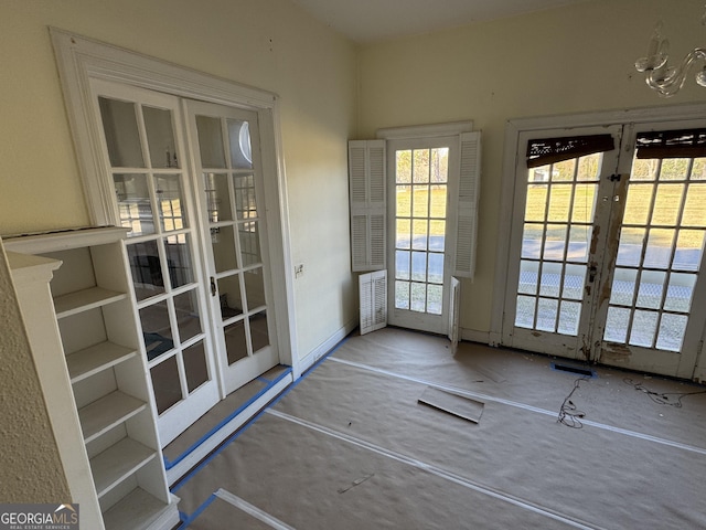 doorway to outside with french doors