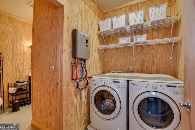 1370 Deerwood Cir, Stapleton, GA 30823 - washroom with washing machine and dryer and carpet floors