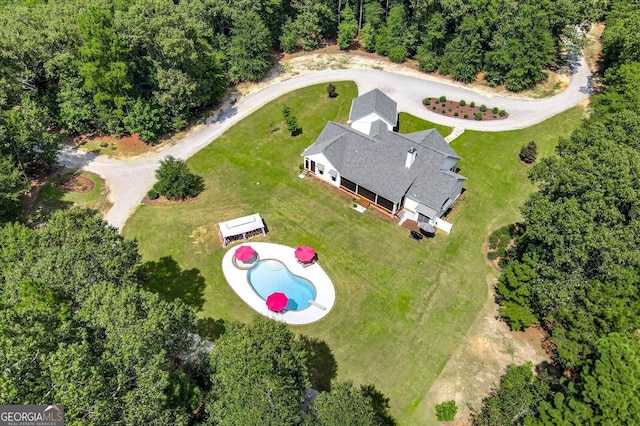 1370 Deerwood Cir, Stapleton, GA 30823 - aerial view of a pool area