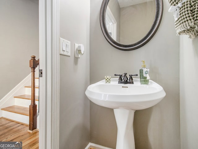 bathroom featuring hardwood / wood-style floors