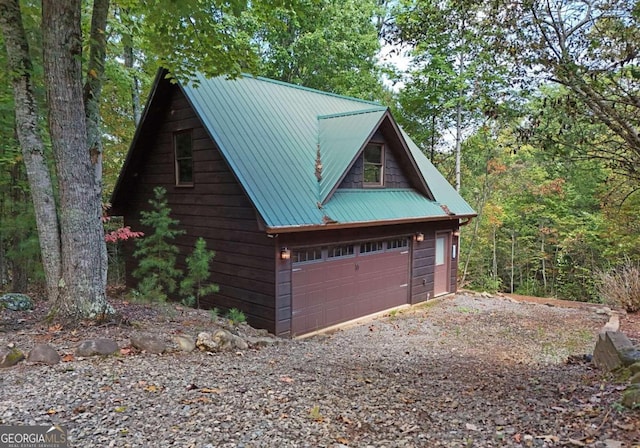 view of garage