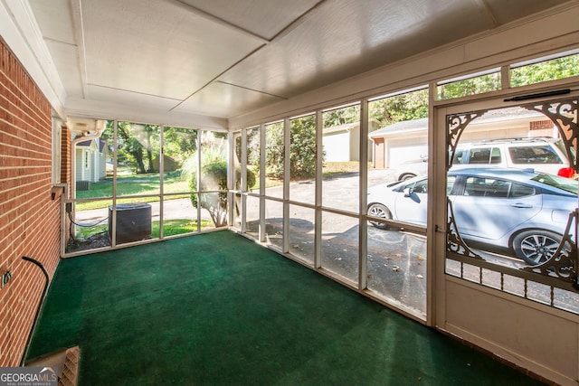 view of unfurnished sunroom