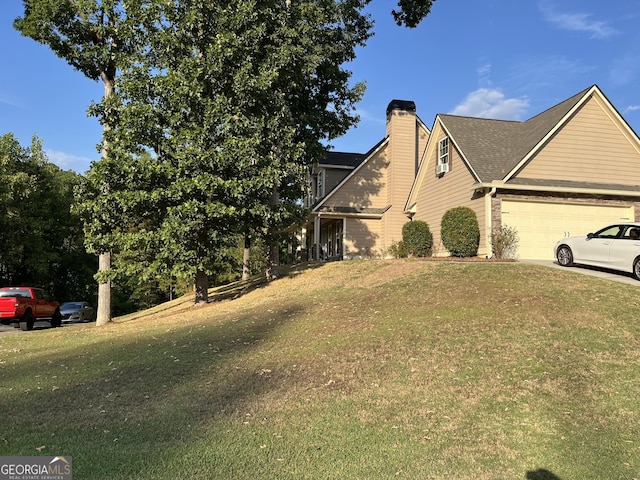 view of home's exterior featuring a lawn