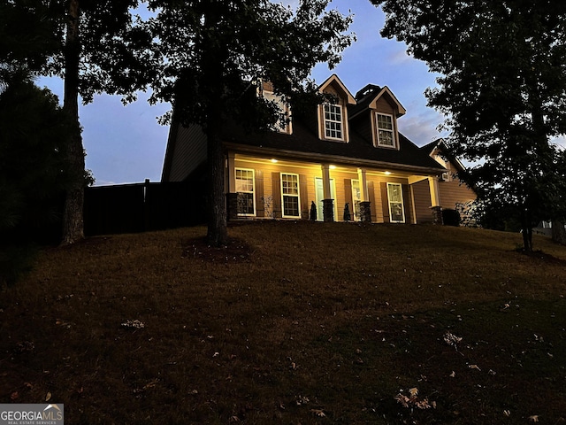 view of new england style home