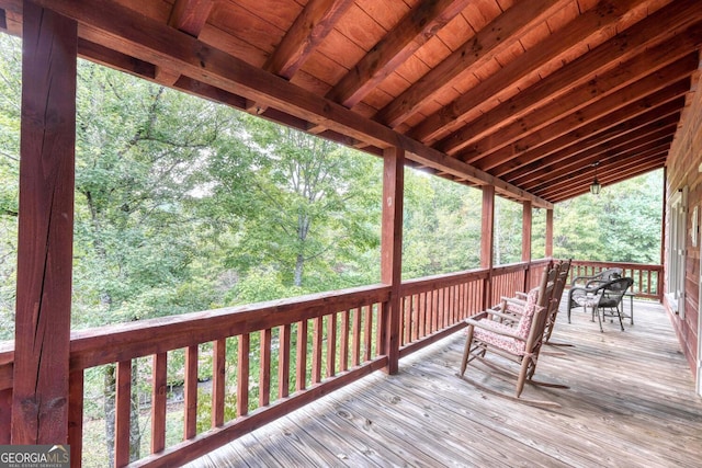 view of wooden deck