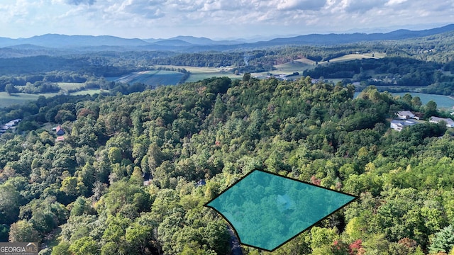 aerial view featuring a mountain view