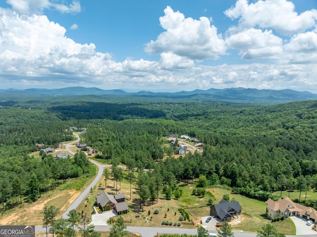 aerial view featuring a mountain view