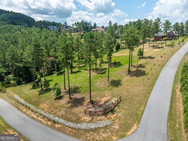 drone / aerial view with a rural view