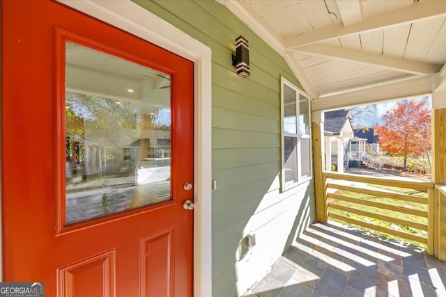 property entrance with a porch