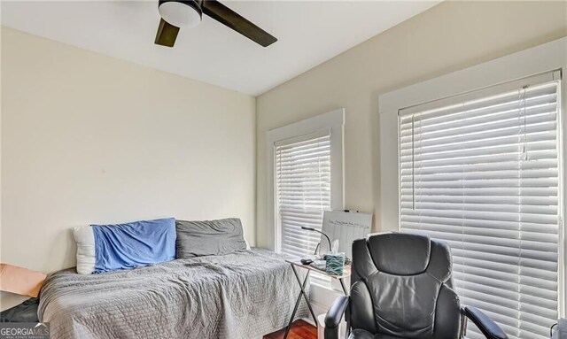 1313 Whitaker St, Savannah, GA 31401 - bedroom featuring ceiling fan