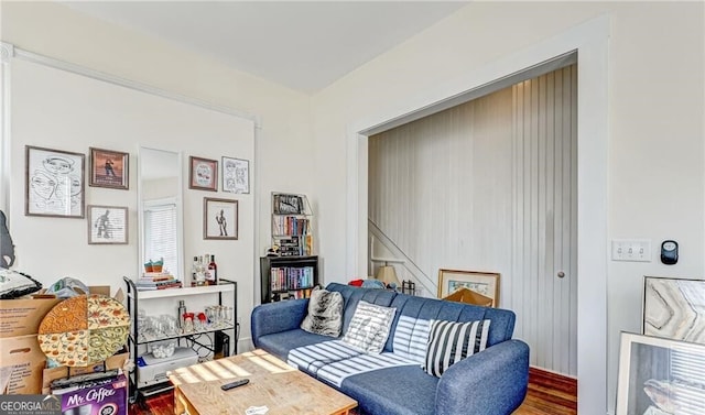 living room featuring hardwood / wood-style flooring