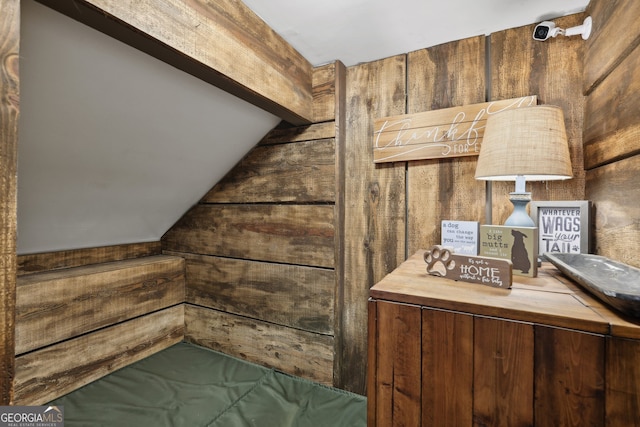 interior details with wooden walls