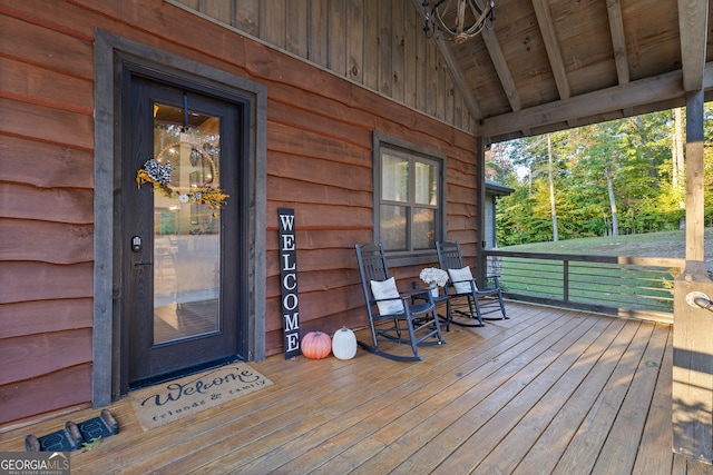 view of wooden terrace