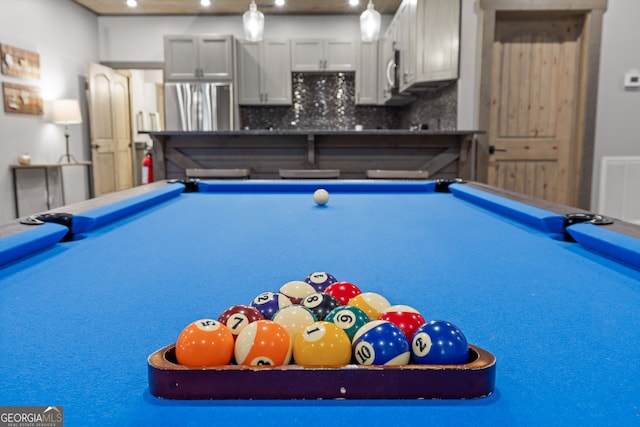 game room with pool table