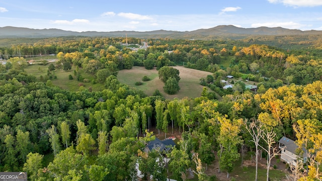 bird's eye view with a mountain view