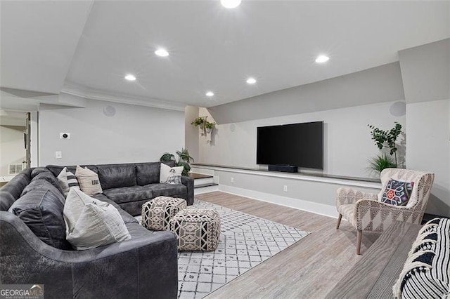 living room featuring hardwood / wood-style floors