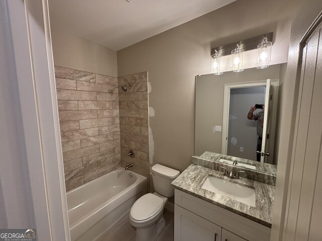 5544 Whispering Swan Ct, Douglasville, GA 30135 - full bathroom with vanity, toilet, and tub / shower combination