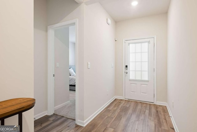 foyer featuring hardwood / wood-style flooring