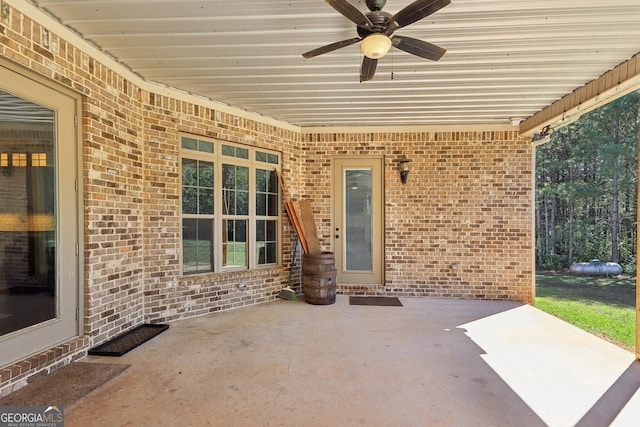 view of patio / terrace with ceiling fan