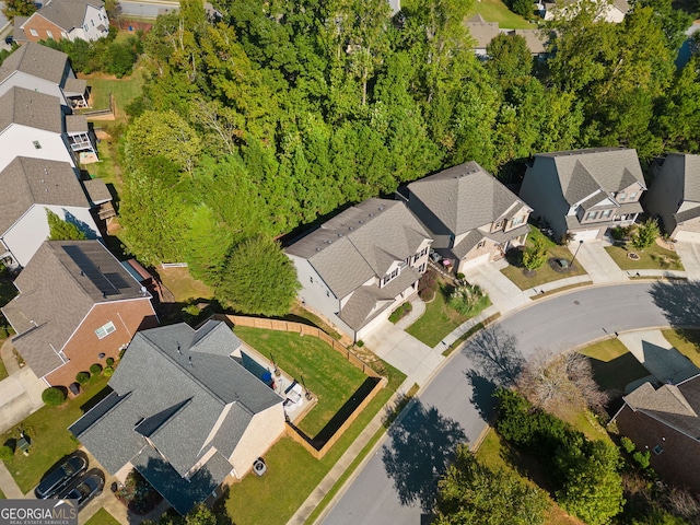 drone / aerial view with a residential view
