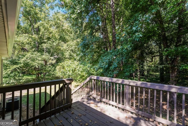 wooden terrace with central AC unit