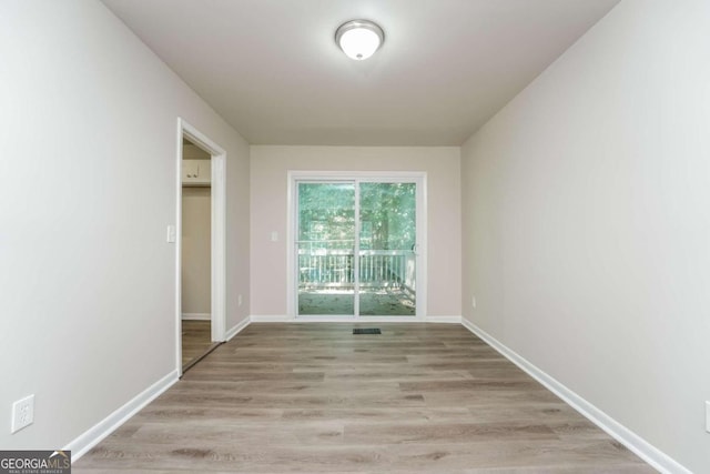 empty room featuring light hardwood / wood-style flooring