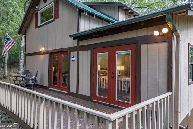 exterior space featuring french doors