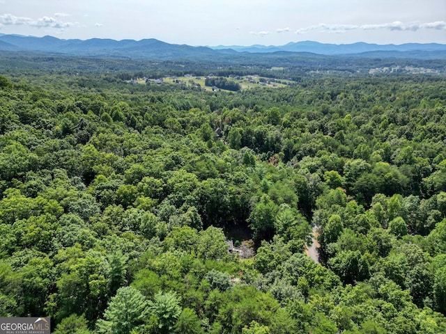 aerial view with a mountain view