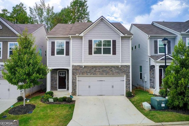 view of front of property featuring a garage