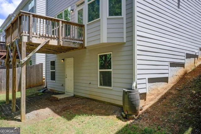 exterior space featuring a deck