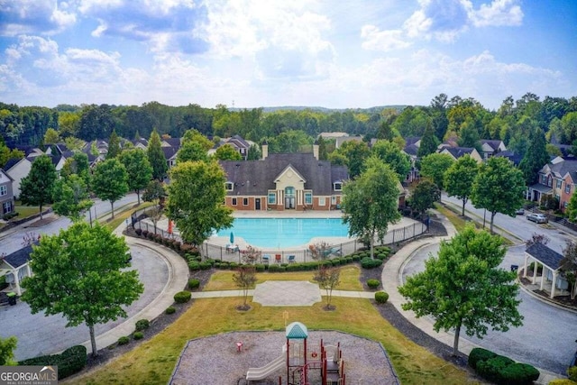 birds eye view of property