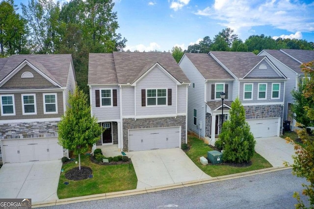 view of front of house with a garage