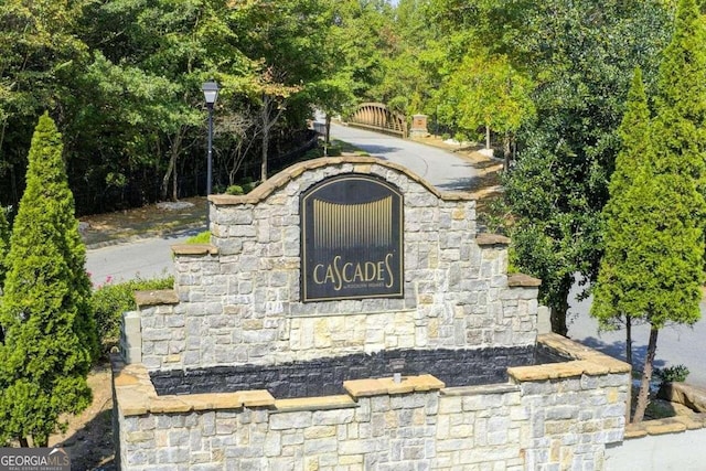 view of community sign