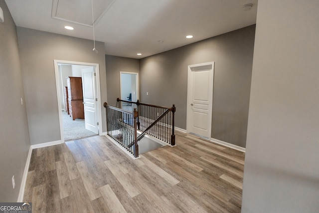 hall featuring light wood-type flooring