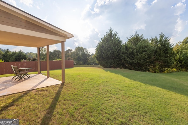 view of yard with a patio