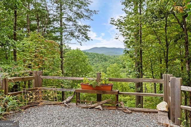 exterior space with a mountain view