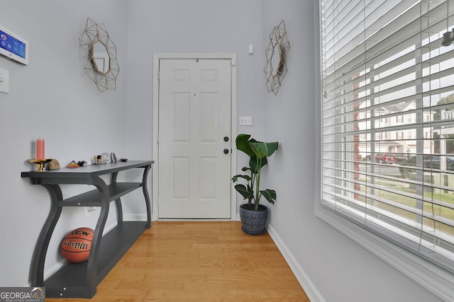 entrance foyer featuring light hardwood / wood-style flooring