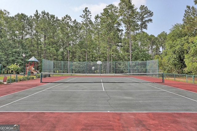 view of tennis court