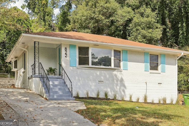 view of single story home