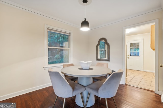 dining area featuring hardwood / wood-style flooring