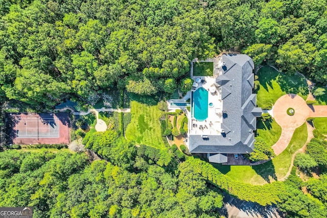 9620 Cedar Grove Rd, Fairburn, GA 30213 - drone / aerial view of a pool