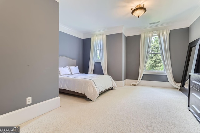 9620 Cedar Grove Rd, Fairburn, GA 30213 - bedroom with carpet flooring, baseboards, and crown molding