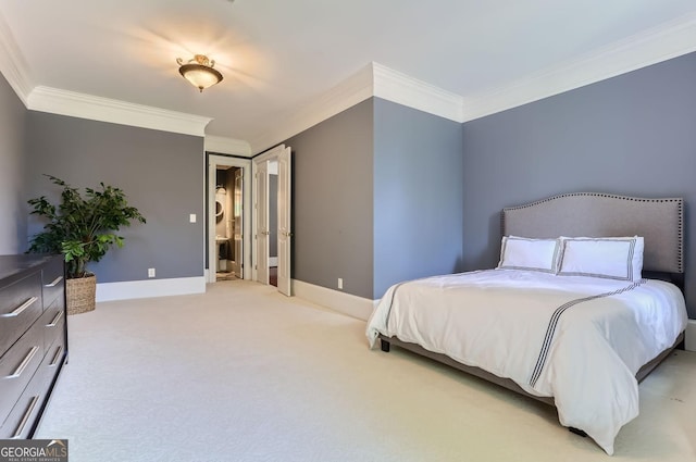9620 Cedar Grove Rd, Fairburn, GA 30213 - bedroom with crown molding, light carpet, and baseboards