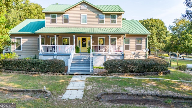 view of front of home with covered porch