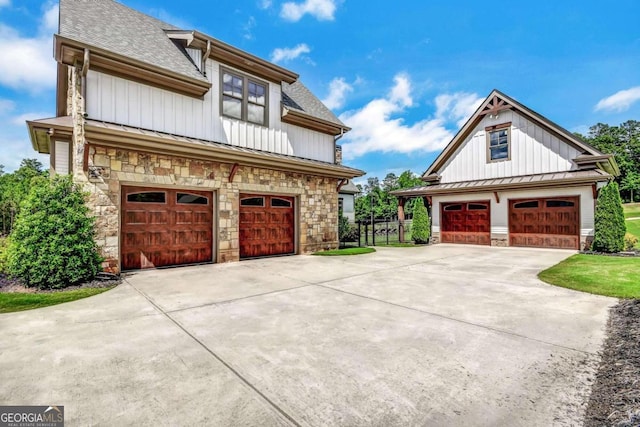 view of front of house with a garage