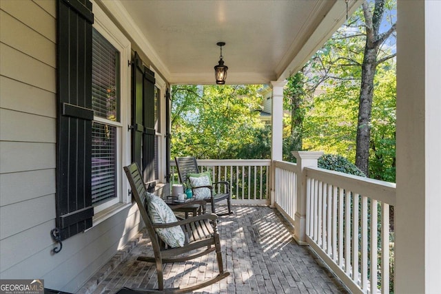 exterior space with covered porch